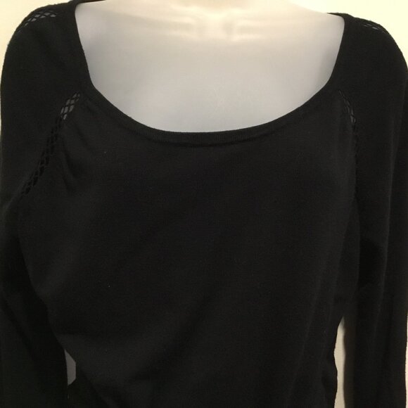 BCBGMAXAZRIA Black Knit Belted Sweater Dress Long Sleeve Size L – Chic & Classic - Picture 5 of 15